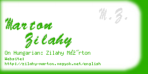 marton zilahy business card